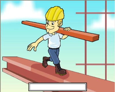 Construction Worker Male Cartoon Character Personalized Matted Print Series 1