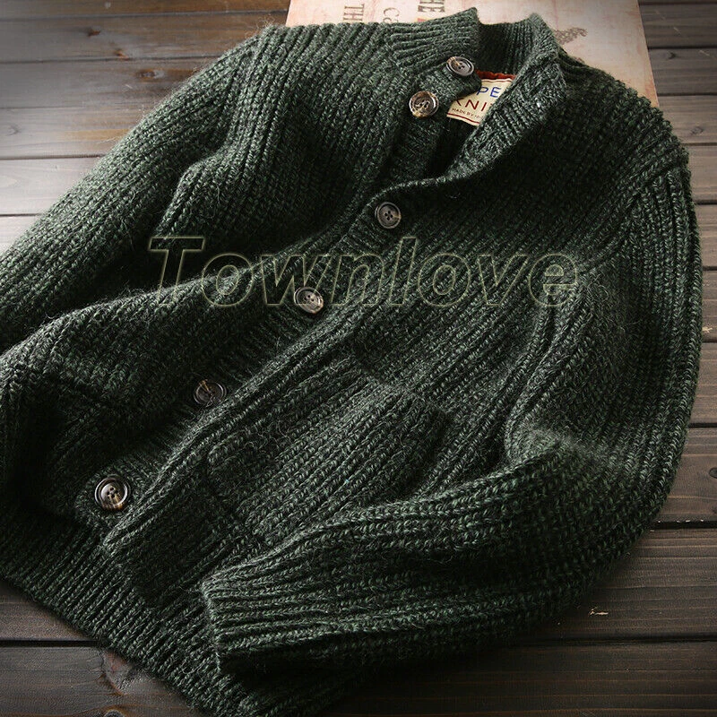 OFF WHITE Cardigan 100% lana uomo maglia spessa maglione giacca maglione outwear tasca cappotto