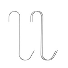 2pcs 7" Meat Hooks 304 Stainless Steel Butcher Hook S-Shaped Hook for Hanging