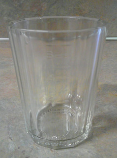 ANTIQUE ARCADE #4 GLASS COFFEE GRINDER CATCH CUP WITH TABLESPOON MEASUREMENTS