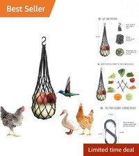 24" Hanging Chicken Vegetable Feeder - Interactive Treat Holder for Large Birds