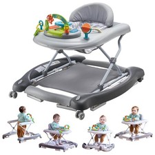VEVOR 4-in-1 Baby Walker, Foldable Baby Activity Center on Wheels, for 6-24 Mont