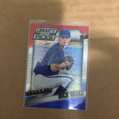 2014 Panini Prizm Draft Picks #17 Nick Wells Prizms Red White and Blue Pulsar