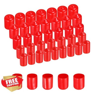 uxcell 100pcs Rubber End Caps Red 12-16mm