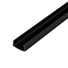 Outwater Plastics Gloss Black 3/4" Rigid PVC Plastic U-Channel/C-Channel