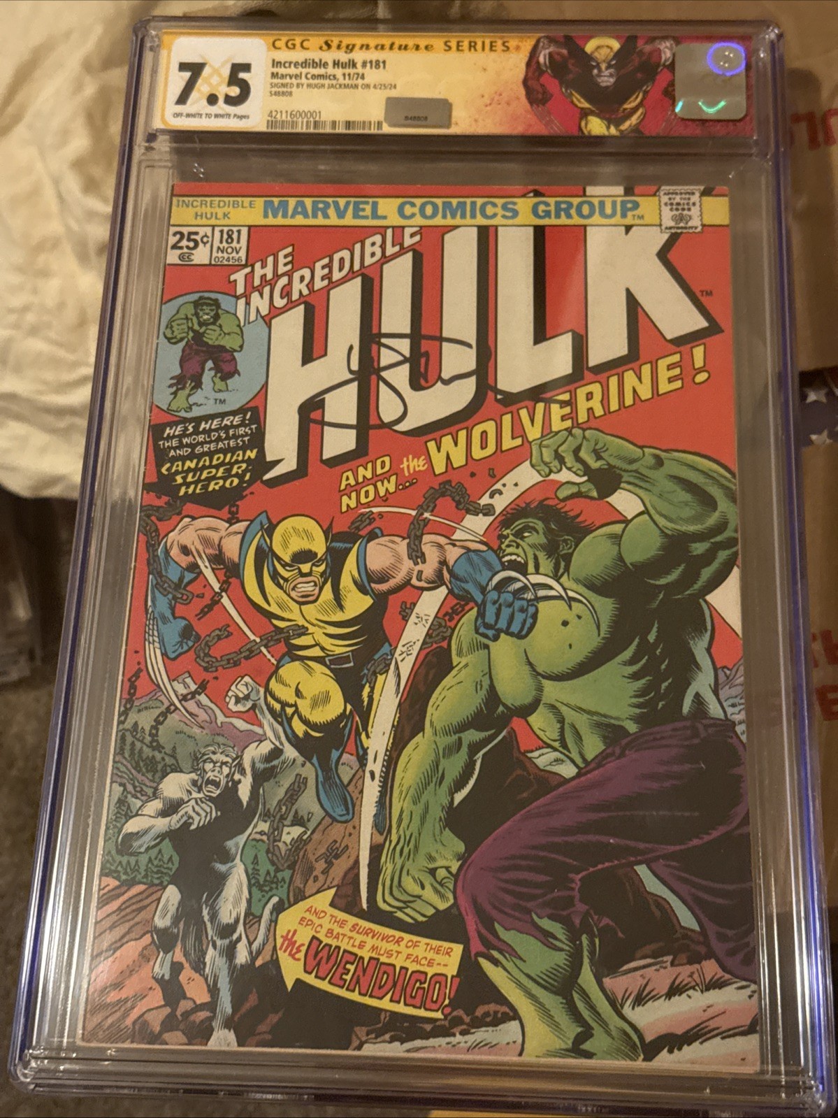 The Incredible Hulk #181 (Marvel Comics November 1974) Signed High Jack man