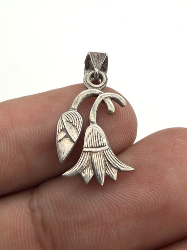 925 Sterling Silver Lotus Ancient Egyptian Charm Pendant Amulet