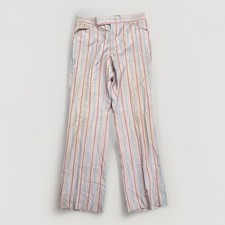 VTG 60s 70s Striped Flared Bell Bottom Pants Disco Hippie 33x32 Pink Distressed