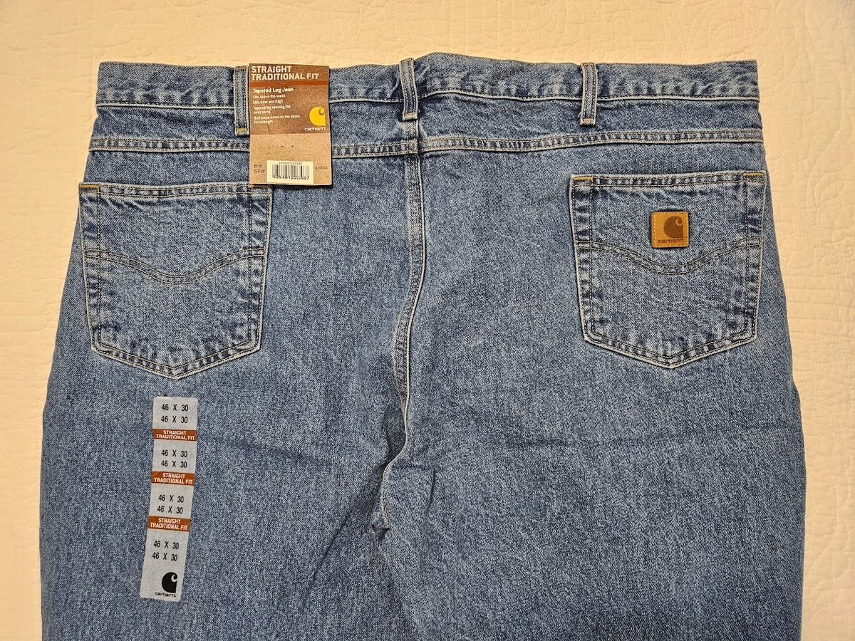 NEW CARHARTT B18 STW MENS STRAIGHT FIT TAPERED LEG JEANS MANY
