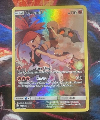Pokémon TCG Torkoal 237/236 Secret Rare Full Art, Sun & Moon Cosmic Eclipse