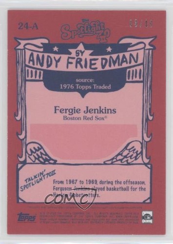 2022 Spotlight 70 II By Andy Friedman Red Back 3/10 Fergie Jenkins Auto HOF 0l2 - Picture 2 of 3