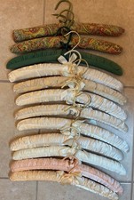 Lot 12 Vintage 1990s Padded Satin Hangers Pink Ivory Peach Paisley 1 Advertising