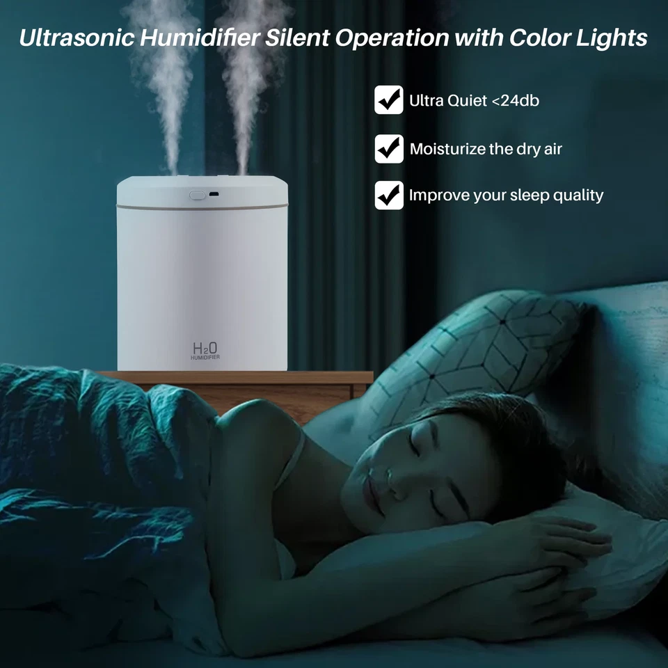 2L Ultrasonic Cool Mist Humidifier for Room Air Vaporizers and Humidifier for Ba - Image 2 of 4