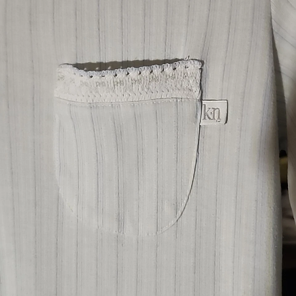 Karen Newburger 长睡衣女式绿色/蓝色条纹-中号 — 第 4/4 张图片