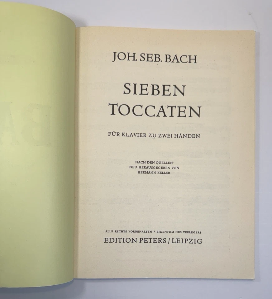 JS Bach - Sämtliche Toccaten - Urtext - Peters Edition 4665 - Keller - UNUSED - Image 2 of 4