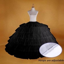 Full 6 Hoop Skirt Floor Length Crinoline Underskirt Wedding Dress Petticoat