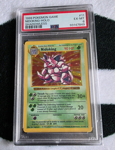 Pokémon TCG 1999 Base Set Shadowless Nidoking Holo #011/102 English PSA 6