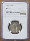 1928s Standing Liberty Silver Quarter - NGC  AU53 - Nice Coin - Free Ship!!