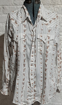 Ely Cattleman XL Regular Woven Floral Button-Up Shirt Long Sleeve Pockets