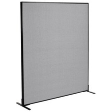 60-1/4"W x 72"H Freestanding Office Partition Panel Gray