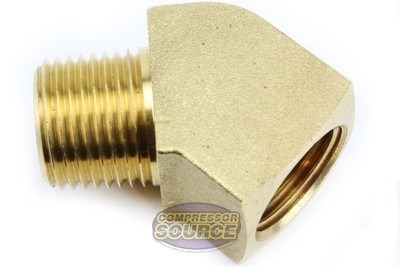 Rapid Air 45 Degree 1/4'' NPT Pipe Thread Brass Street Elbow Fitting USA 50130
