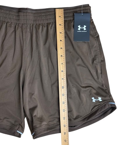 Pantalones cortos de entrenamiento Under Armour para mujer tejidos longitud media talla L marrón - Imagen 9 de 10
