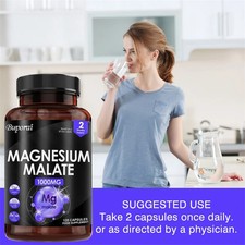 Magnesium Malate 240pcs,Improve Mood Nervous, Muscles Recovery, Heart Health