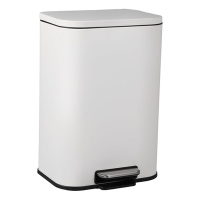 Stainless Steel 8 Gallon Step Trash Can with Soft-Close Lid - White Finish