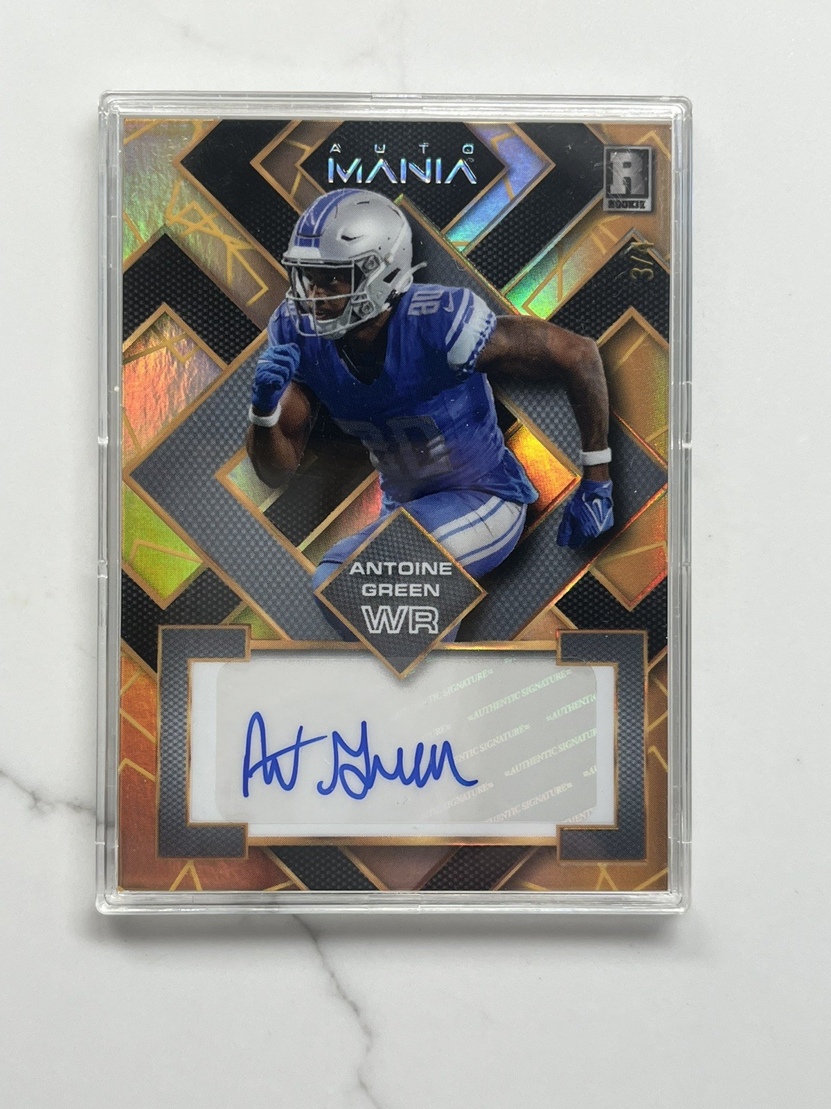 2023 Wild Card Auto Mania #AMSQ-A Antoine Green Auto /4 Lions & North Carolina