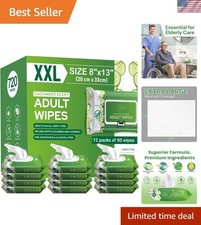 Adult Wipes Extra Large Scented - Skin-Friendly Incontinence Wet Wipes for Ad...