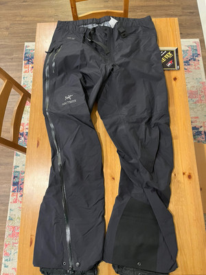 Black Arc'teryx Gore-tex Pro Beta AR Snow Ski Shell Pants Men's L Large Tall