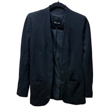Madewell Tribune black blazer. Womens. Collarless. Sz 0