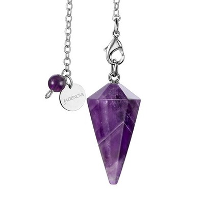 ''Collar de pÃ ndulo de cristal de amatista natural, pÃ ndulos para adivinaciÃ...