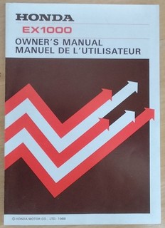 HONDA EX1000 GENERATOR OWNERS MANUAL