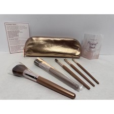 Juego de brochas de maquillaje BareMinerals Plushest Touch colección y bolsa NUEVO tamaño completo