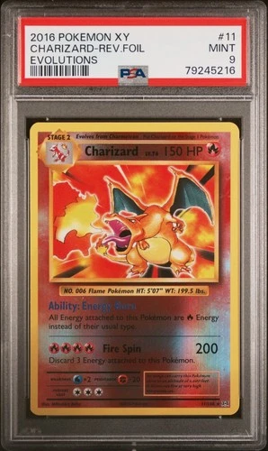 2016 Pokemon TCG XY Evolutions Charizard Reverse Holo 11/108 PSA 9 Rev. Foil