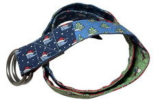Vineyard Vines Patchwork D Ring Belt Boys Large Christmas Whale Preppy Snowman
