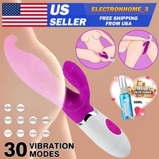Licking-Rabbit-Vibrator-Nipple-Clit-Licking-Massager-Women-Toy use Lubricant US