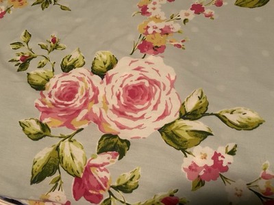 Catherine Lansfield Twin Duvet & Pillow Case Country Roses Blue White Polka Dots