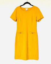 Enfocus Studio Sheath Dress Womens 6 Mustard Yellow Office Professional Acadamia