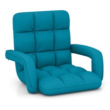 6-Position Reclining Floor Gaming Chair with Back Support Blue
