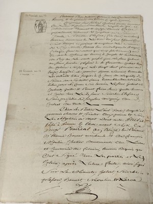 Verwaltungshandbrief 1813, Stempelpapier 19.Jh., Steuerstempel 75 c