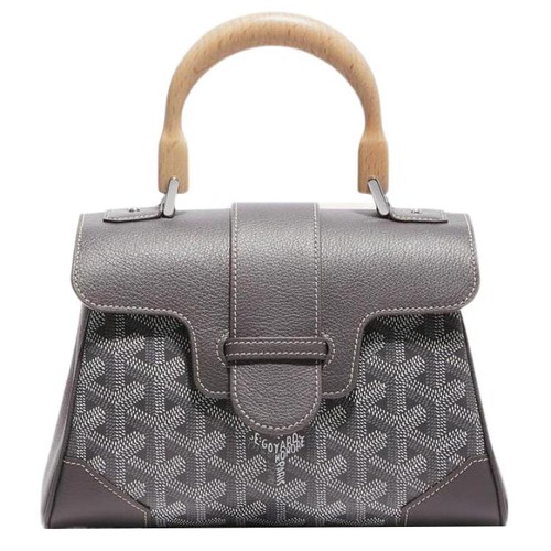 GOYARD Handbags Calfskin Gray Women 7.9 x 3.0 x 5.9 in