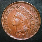 1905 Indian Head Cent RPD / Repunched Date - Free Shipping!