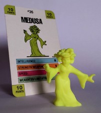 Monster In My Pocket Series 1 #26 Medusa, Neon Yellow with Battle Card