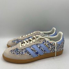 Adidas x Liberty of London Samba OG J Shoes Youth Size 7/Womens 8 Floral Blue