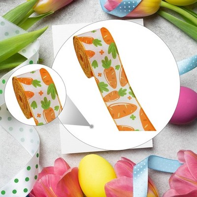 Ostern Drahtband zum Selbermachen Urlaub Dekor 2,5 Zoll breit Stoffrolle für Geschenk