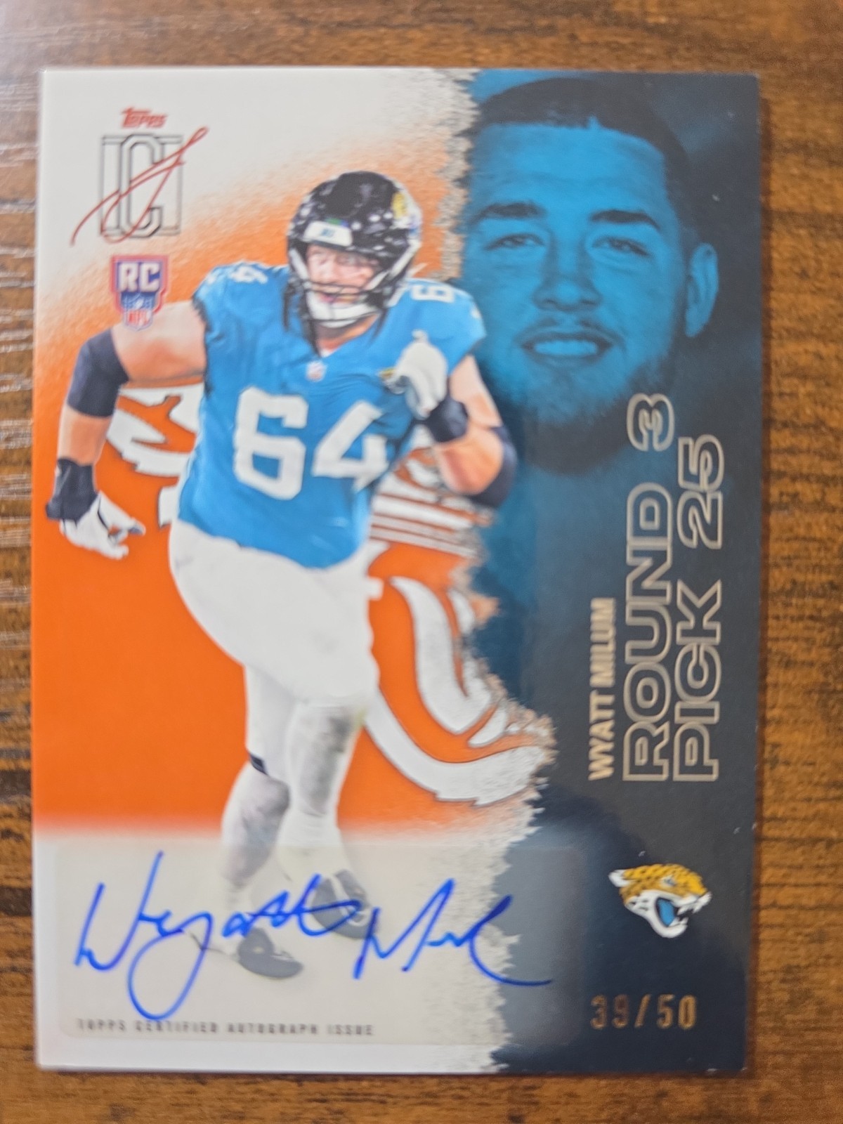 2025 Topps Signature Class Wyatt Milum #249 Rookie Auto 39 /50 Jaguars