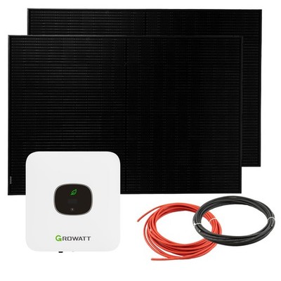 Balkonkraftwerk 0% MwSt §12 III UstG Growatt MIC 800 0,8kW mit 800W Solarpanels
