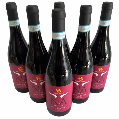 Villa Carumè, Nero d Avola Sicilia DOC BIO 2024, 6 × 0,75 l, Bio Rotwein
